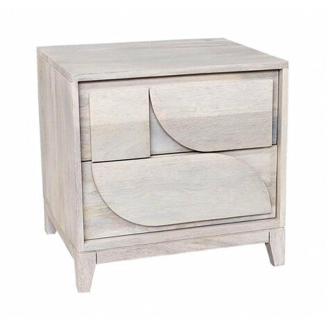 Comodino 2 Cassetti 47x40x46 cm Archita in Legno