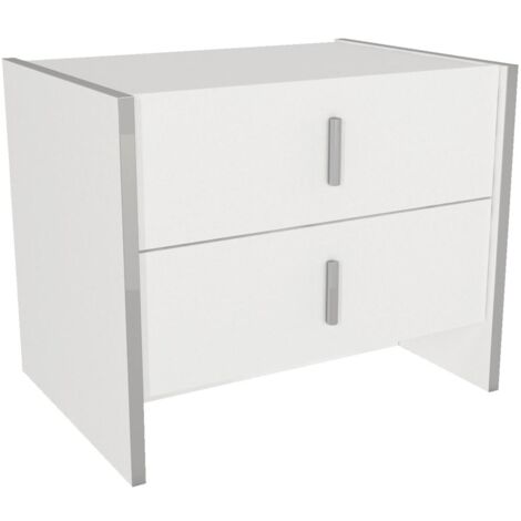 Comodino 2 cassetti Bianco - CADEBA