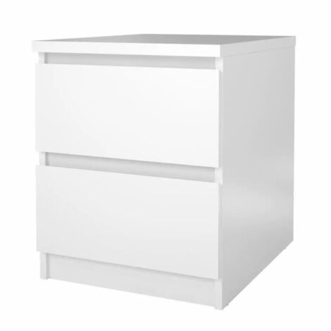 comodino 2 cassetti "naia" bianco lucido 40,4x50x49,5 cm