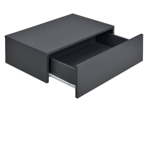 Comodino 2 mensole a muro per camera da letto con 2 cassetti 46 cm grigio scuro 030000168