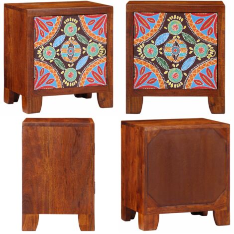 Comodino 40x30x45 cm in Legno Massello di Acacia - Comodino in acacia - Comodino con gambe in legno