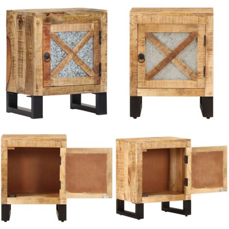 Comodino 40x30x50 cm in Legno Massello di Mango - Comodino con armadietto - Comodino in legno massello