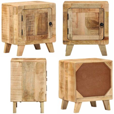 Comodino 40x32x46 cm in Legno Massello di Mango Grezzo - Comodino mango - Comodino in legno massello