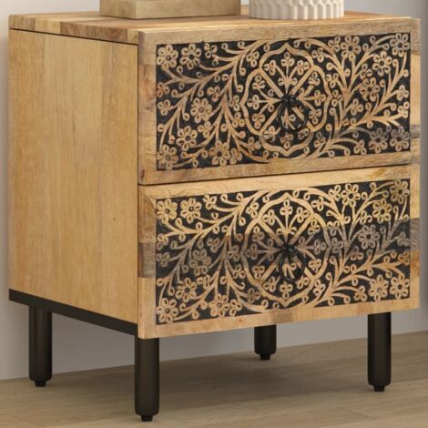 Comodino 40x33x46 cm in Legno Massello di Mango   vidaXL