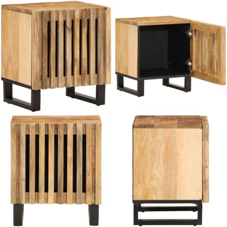 Comodino 40x34x46 cm in Legno Massello di Mango - Comodino industriale - Comodino mango