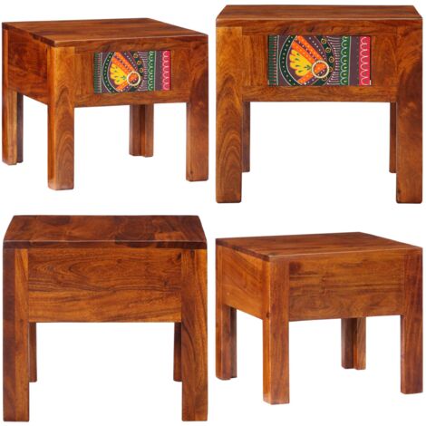 Comodino 40x40x36 cm in Legno Massello di Acacia - Comodino in acacia - Comodino esterno