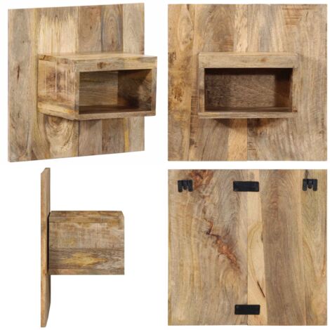 Comodino 50x27x50 cm in Legno Grezzo Massello di Mango - Comodino in legno mango - Comodino in legno grezzo