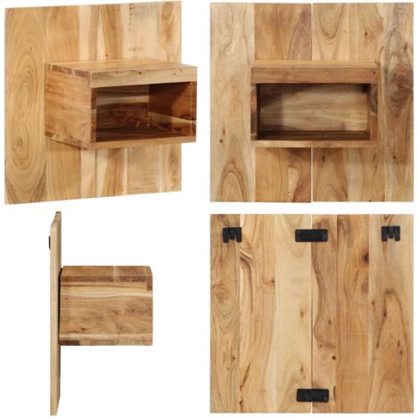 Comodino 50x27x50 cm in Legno Massello di Acacia - Comodino in legno - Comodino in acacia