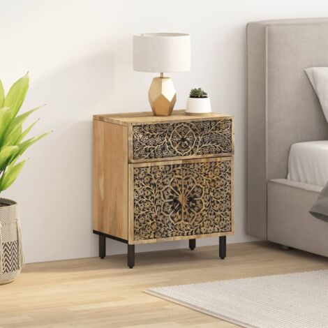Comodino 50x33x60 cm in Legno Massello di Mango vidaXL