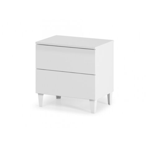 Comodino 50x34x49 cm bianco lucido con 2 cassetti – Catania