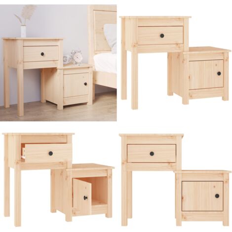 Comodino 79,5x38x65,5 cm in Legno Massello di Pino - Comodino in pino - Comodino con cassetto
