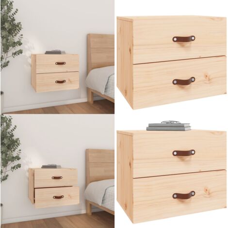 Comodino a Muro 50x36x40 cm - Comodino da parete - Comodino in legno