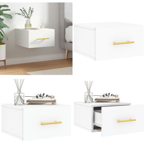 Comodino a Muro Bianco 35x35x20 cm - Comodino sospeso - Arredamento casa