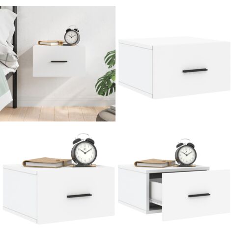 Comodino a Muro Bianco 35x35x20 cm - Comodino sospeso - Arredamento casa
