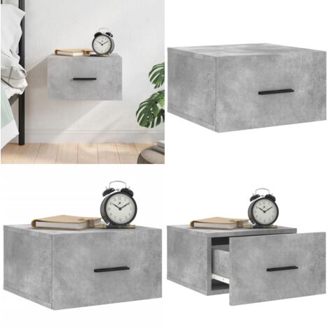 Comodino a Muro Grigio Cemento 35x35x20 cm - Comodino sospeso - Comodino per casa