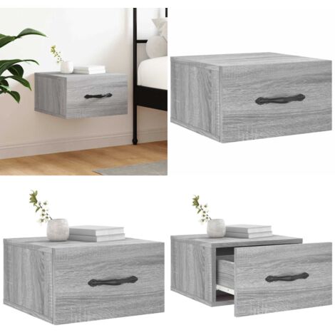 Comodino a Muro Grigio Sonoma 35x35x20 cm - Comodino sospeso - Arredamento casa