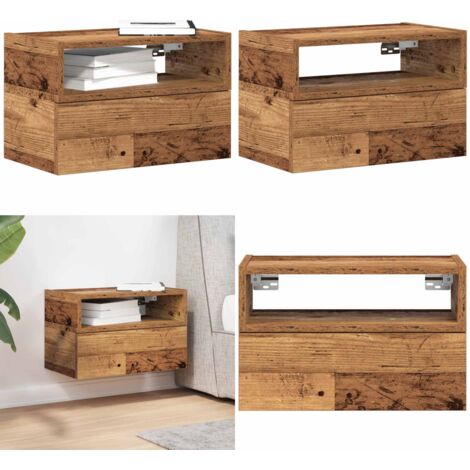 Comodino a Muro Legno Antico 45x26x28,5 cm - Comodino a parete - Armadio a muro