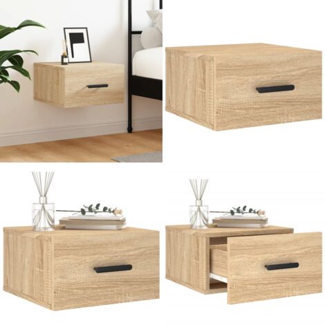Comodino a Muro Rovere Sonoma 35x35x20 cm - Comodino sospeso - Comodino in legno