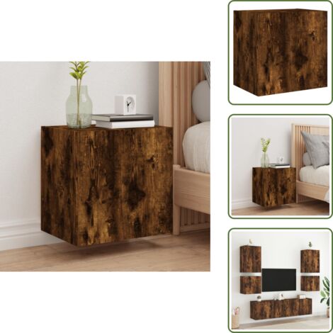 Comodino a muro - vidaXL Mobile TV a Parete Rovere Fumo 40,5x30x40 cm Legno Multistrato - Armadio TV