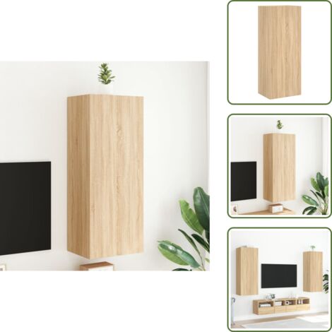Comodino a muro - vidaXL Mobile TV Parete Rovere Sonoma 40,5x30x102 cm Legno Multistrato - Armadio TV