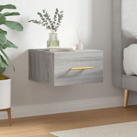 Comodino a Muro,Tavolini da notte ,Tavolini da divano Grigio Sonoma 35x35x20 cm VXN385819 BonneVie
