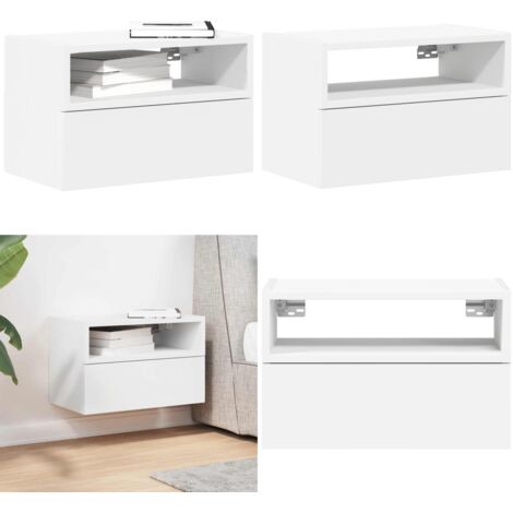 Comodino a Parete Bianco 45x26x28,5 cm - Armadio a parete - Comodino bianco