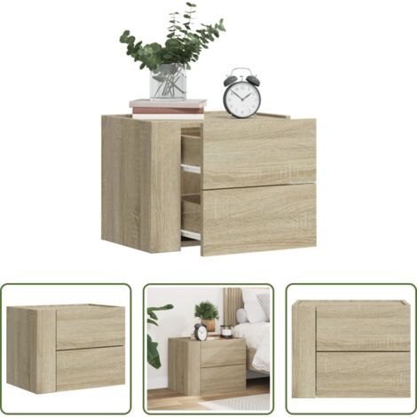 Comodino a parete -  Comodino a Muro Rovere Sonoma 45x30x35 cm