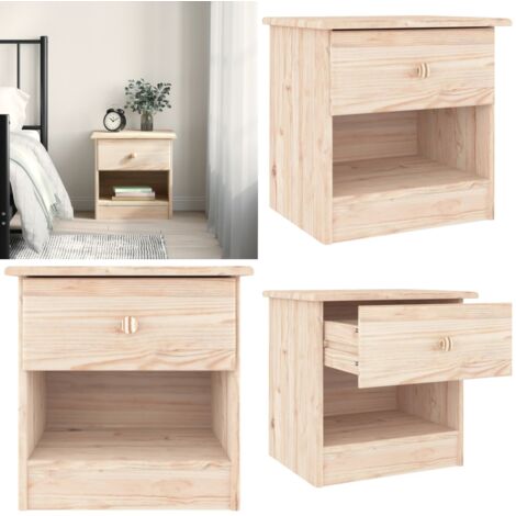 Comodino ALTA 41x35x41 cm in Legno Massello di Pino - Comodino in pino - Comodino in legno massello