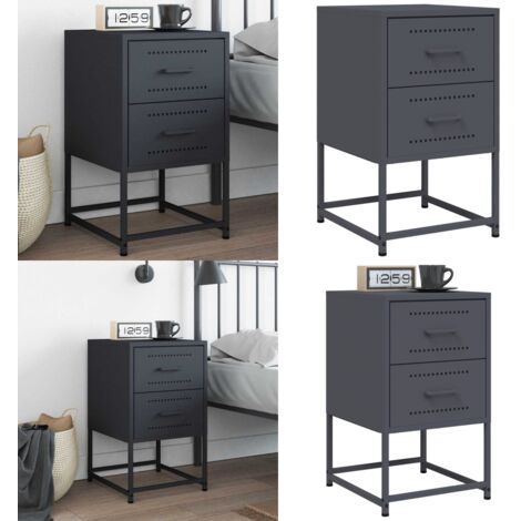 Comodino Antracite 36x39x60,5 cm in Acciaio - Comodino industriale - Comodino da letto