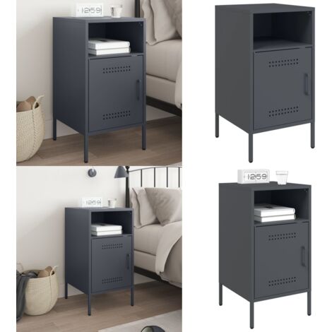 Comodino Antracite 36x39x68 cm in Acciaio - Comodino industriale - Comodino antracite