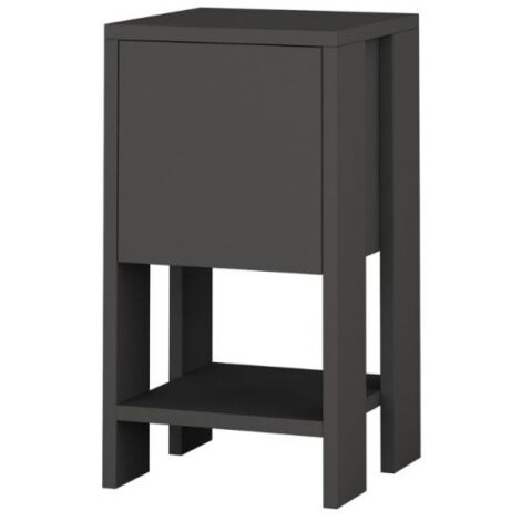 Comodino Antracite con Anta a Ribalta 30x30x55