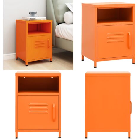 Comodino Arancione 35x35x51 cm in Acciaio - Comodino arancione - Comodino moderno