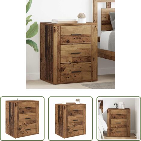 Comodino -  Armadio da Notte con cassetto Legno vecchio 35 x 50 x 60 cm
