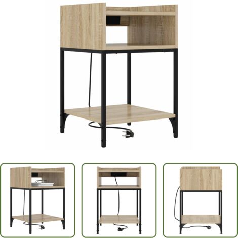 Comodino -  Armadio da Notte con lo scaffale Rovere Sonoma 40 x 40 x 61 cm