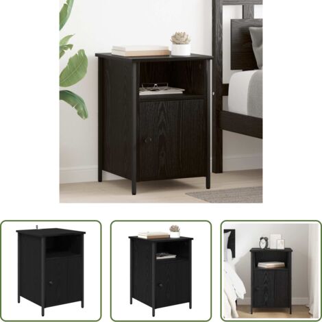 Comodino -  Armadio da Notte Rovere Nero 40 x 42 x 60 cm Legno multistrato