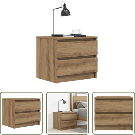 Comodino artigianale -  Comodino Rovere Artigianale 50x40x43.5 cm in Legno Multistrato