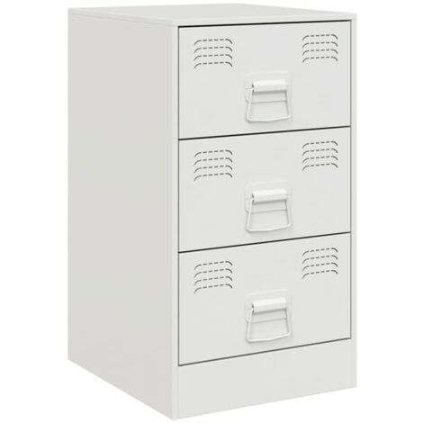 Comodino Bianco 34,5x39x62 cm in Acciaio vidaXL 184629