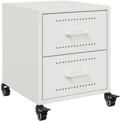 Comodino Bianco 36x39x43,5 cm in Acciaio vidaXL 427019