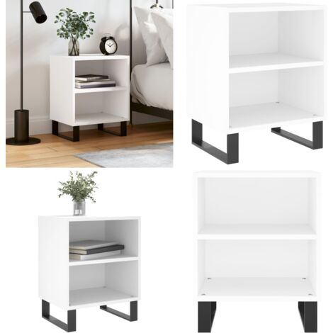 Comodino Bianco 40x30x50 cm in Legno Multistrato - Comodino da letto - Comodino bianco