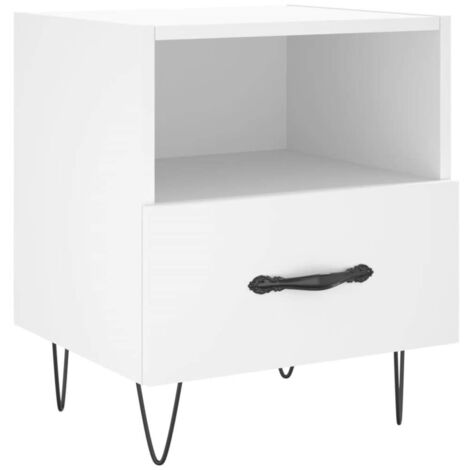Comodino Bianco 40x35x47,5 cm in Legno Multistrato vidaXL