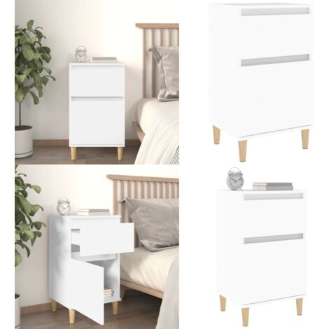 Comodino Bianco 40x35x70 cm - Comodino in legno - Comodino bianco