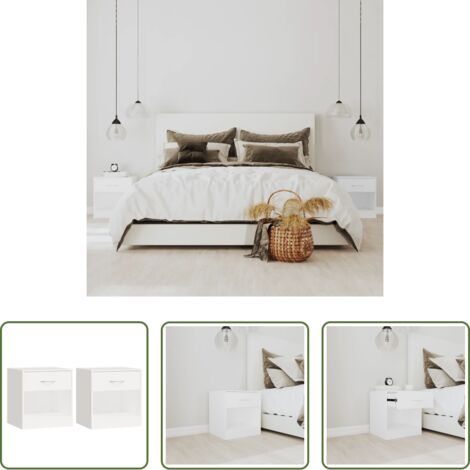 Comodino bianco -  Comodini 2 pz con Cassetto Bianchi