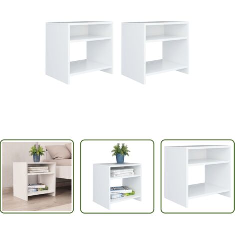 Comodino bianco -  Comodini Bianchi 2 pz 40x30x40 cm Legno Ingegnerizzato