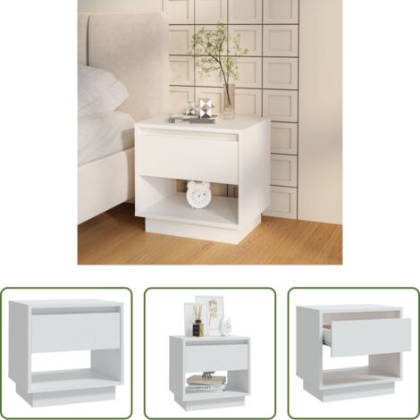 Comodino bianco - Comodino Bianco 45x34x44 cm in Truciolato