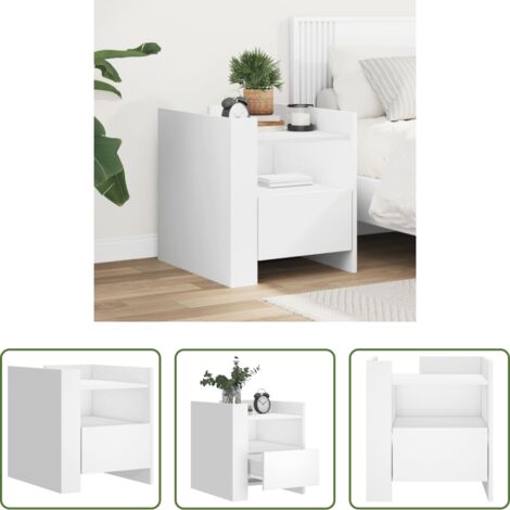 Comodino bianco - Comodino Bianco 45x50x50 cm in Truciolato