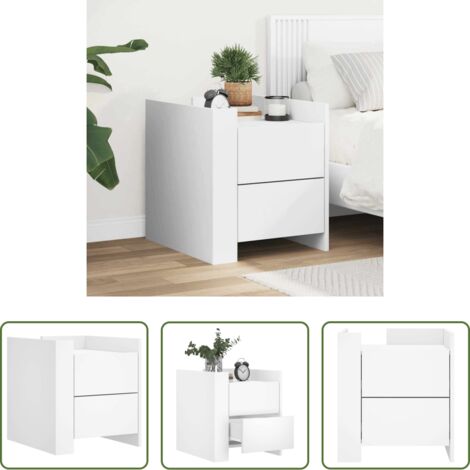 Comodino bianco - Comodino Bianco 45x50x50 cm in Truciolato