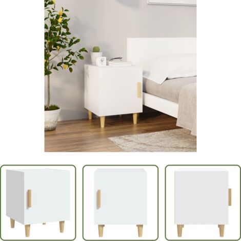 Comodino bianco -  Comodino Bianco in Legno Multistrato