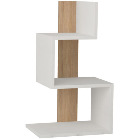 Comodino bianco e decorato in legno di rovere L42 cm - ROSIE