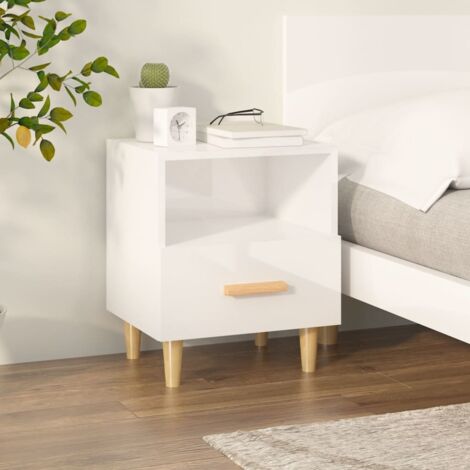 Comodino Bianco Lucido 40x35x47 cm vidaXL