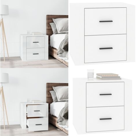 Comodino Bianco Lucido 50x39x47 cm - Comodino bianco - Comodino moderno